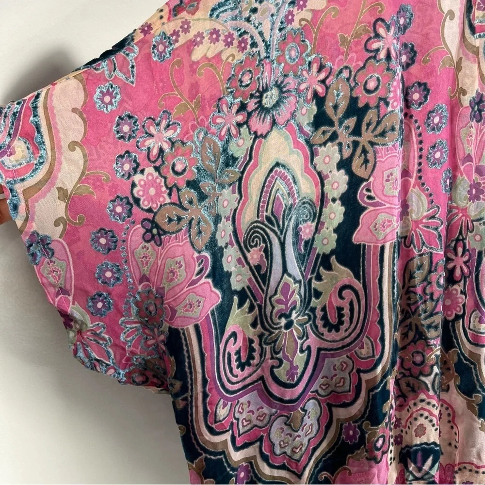 NWT Johnny Was THIA BURNOUT DRESS (SLIP) PAISLEY MELODY Size:2X Color: PME